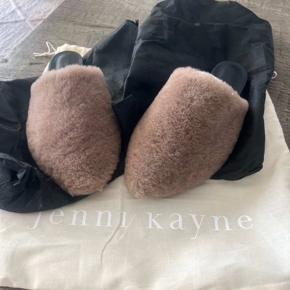 Jenni Kayne Tan Shearling Slippers
